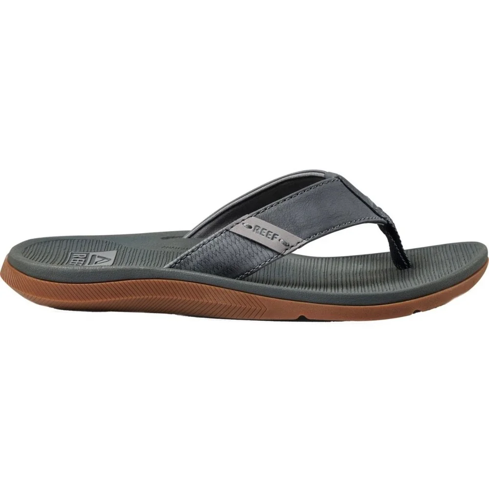 NEW‎ REEF SANTA ANA Men's Sandals Flip Flop Slip On Comfort Leather Size 8 GREY